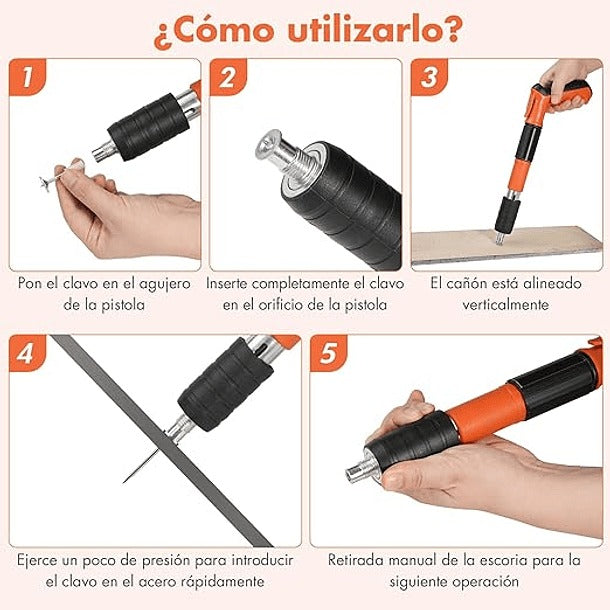 Pistola de Clavos🔨 + Envió de Regalo🎁 “Diseñada para facilitar trabajos de carpintería y reparación, esta pistola de clavos es ideal para clavar madera, paneles y otros materiales rápidamente. Con un diseño ergonómico, te permite trabajar cómodamente”